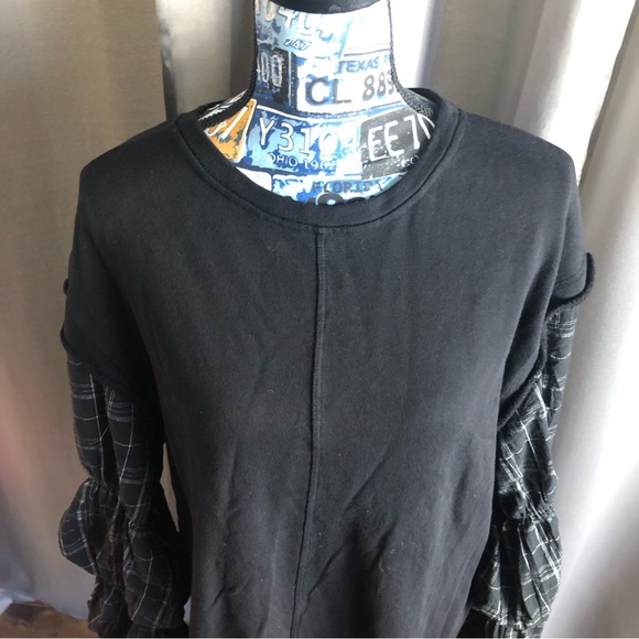 Mustard Sleeve Unique Bubble Long Sleeve Sweater Top - Picture 3 of 12